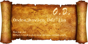 Ondrejkovics Dália névjegykártya